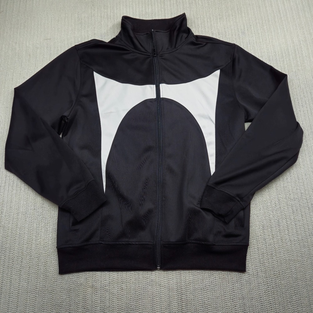Bleeker & Mercer Track Jacket Mens Large Black White Full Zip Streetwear Hip Hop